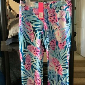 Lilly Pulitzer Kelly Knit Ankle‎ Pants in Pink and Blue